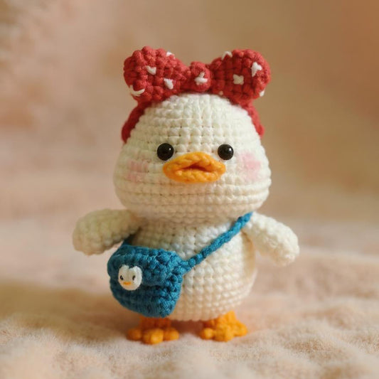 Art to Yarn - Red Bow Duck 🦆✨
